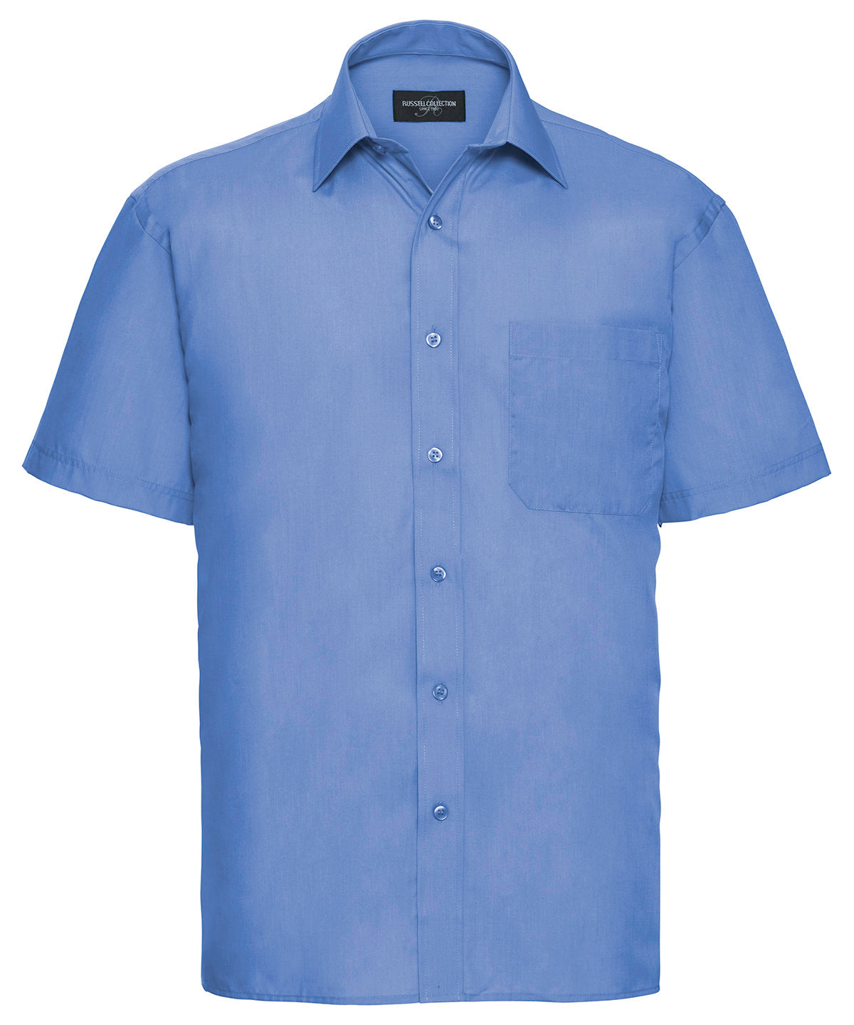 Shirts - Easycare kortärmad polycotton poplinskjorta Corporate Blue