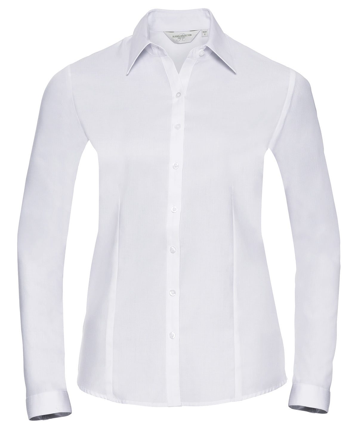 Shirts - Elegant och Hållbar Dam Långärmad Skjorta med Fiskbensmönster White