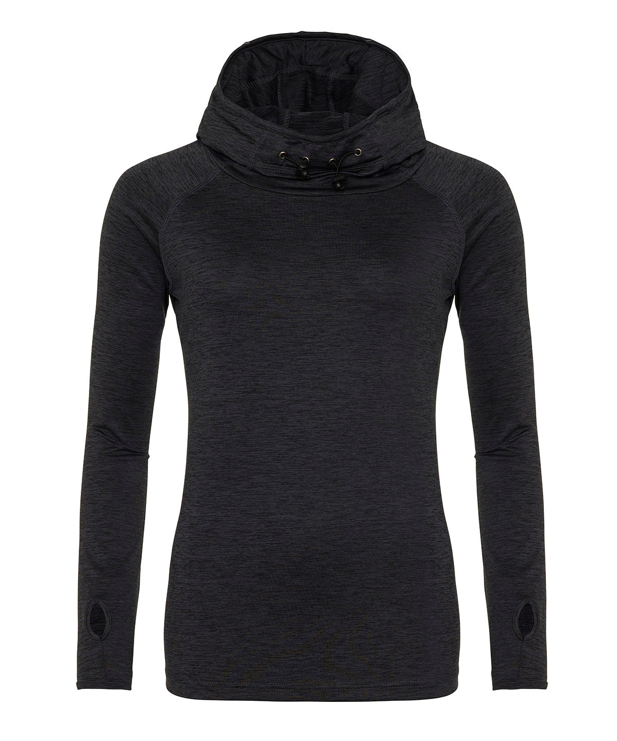 Sports Overtops - Mångsidigt damlinne med cowl neck Black Slate Melange