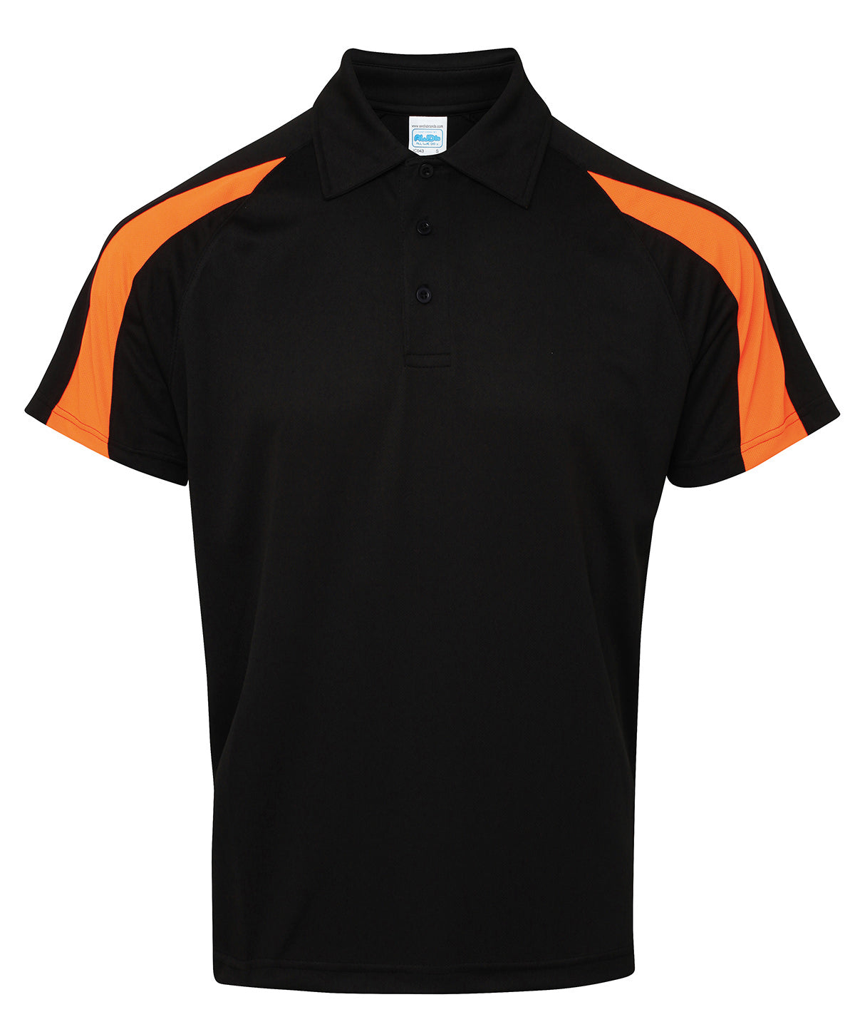 Polos - Kontrast Cool Polo Jet Black Electric Orange