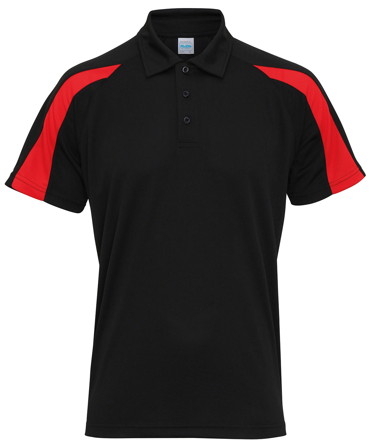 Polos - Kontrast Cool Polo Jet Black Fire Red