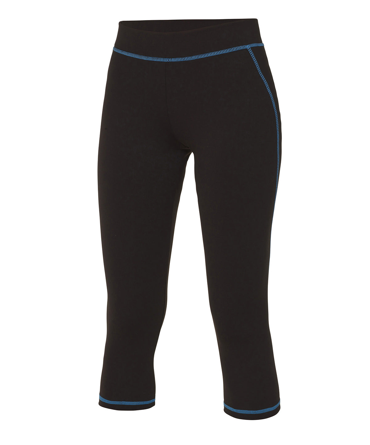 Leggings - Dam cool kapri Jet Black Sapphire Blue