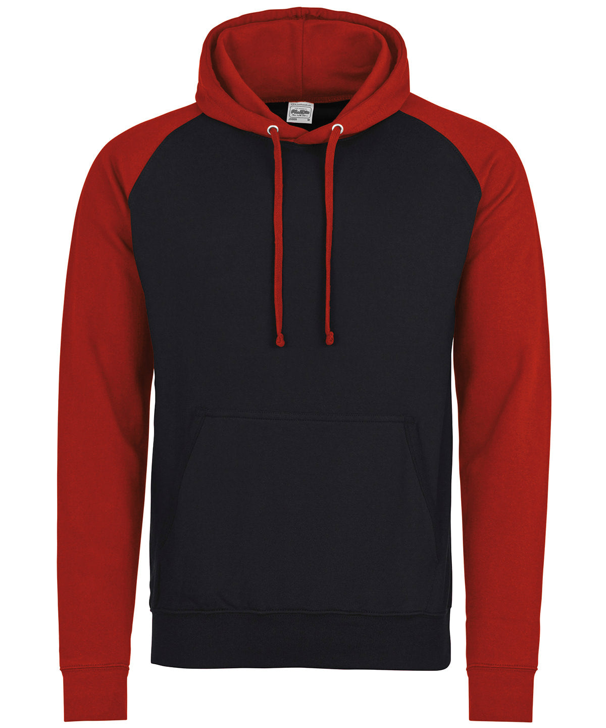 Hoodies - Stilig och Bekväm Baseball Hoodie Jet Black Fire Red