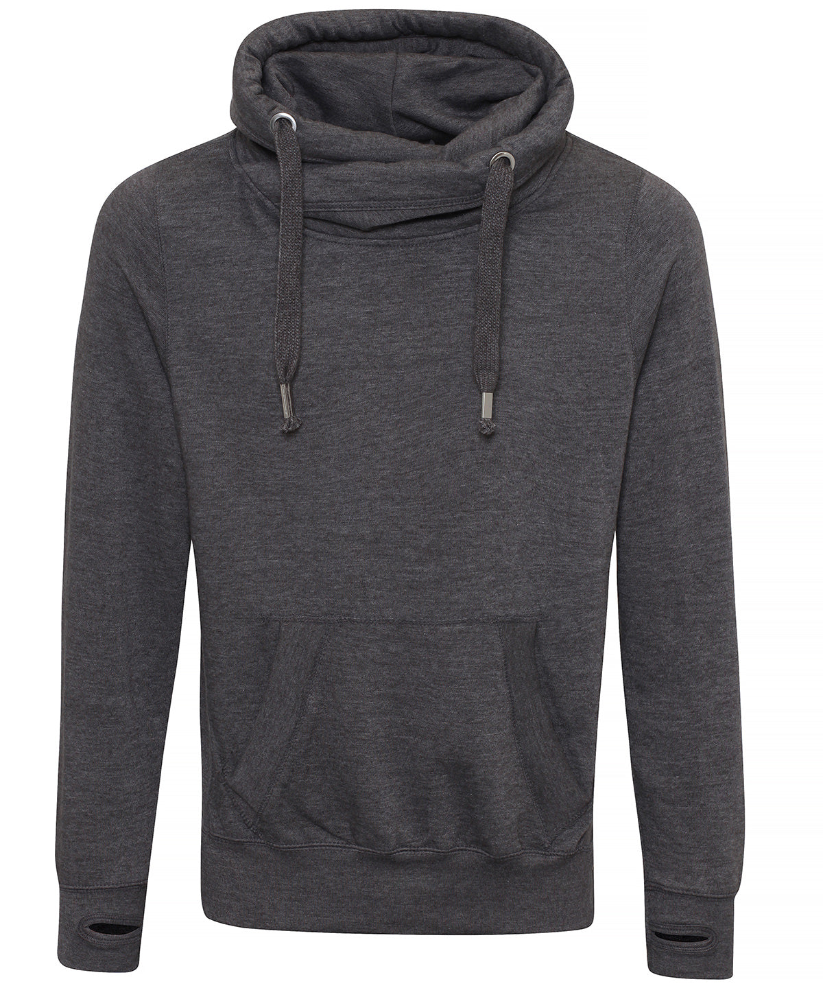 Hoodies - Huvtröja med korshalsning Charcoal