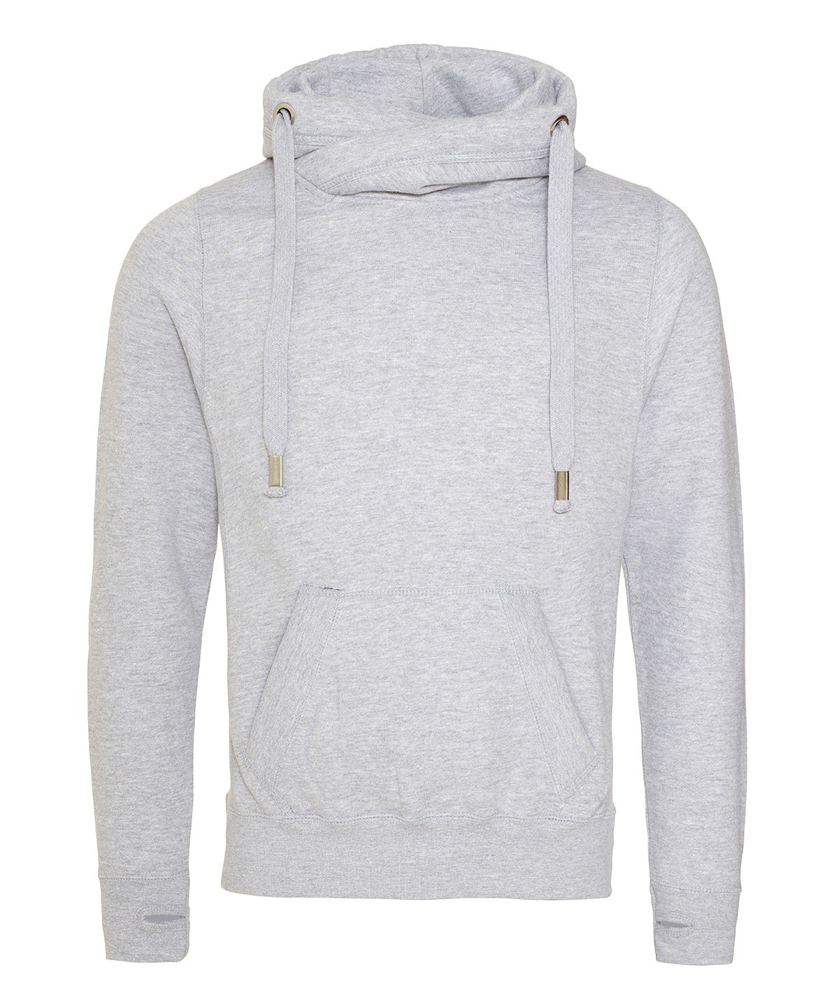 Hoodies - Huvtröja med korshalsning Heather Grey