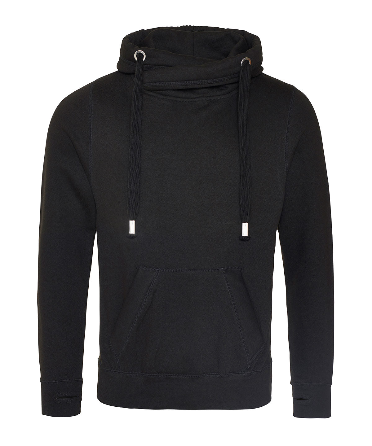 Hoodies - Huvtröja med korshalsning Jet Black