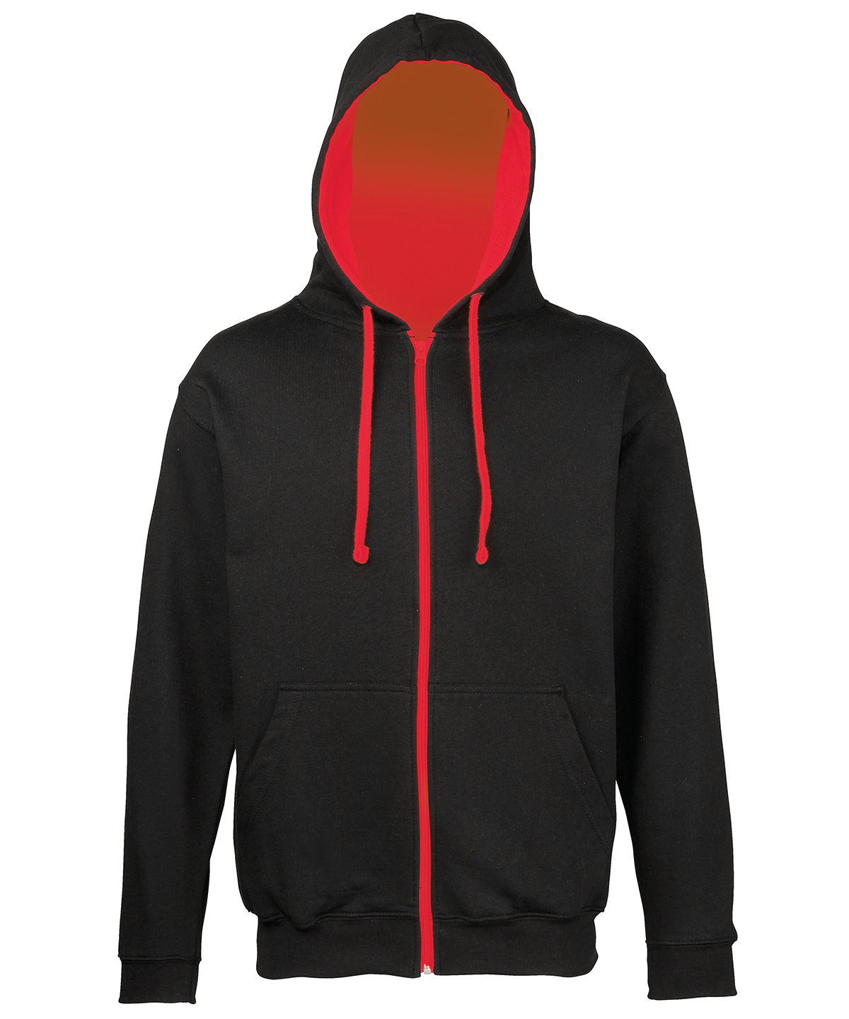 Hoodies - Stilren och Bekväm Varsity Zoodie för Alla Jet Black Fire Red