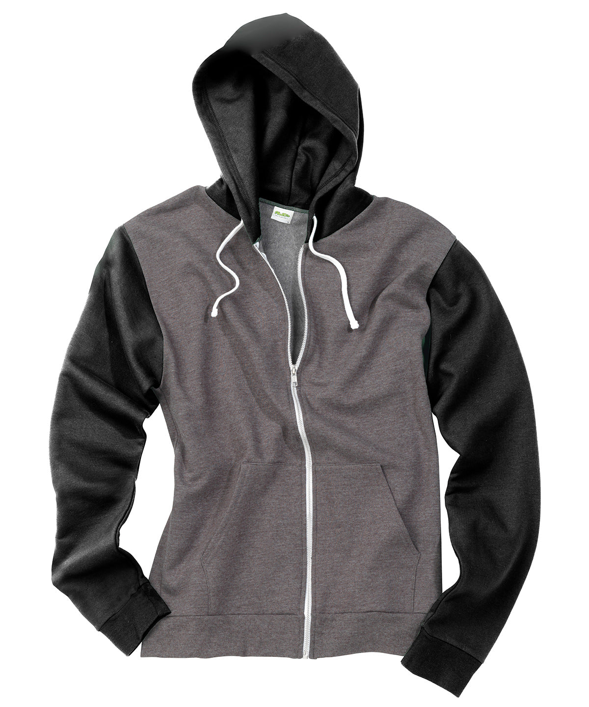 Hoodies - Retro Zoodie Charcoal Grey Jet Black