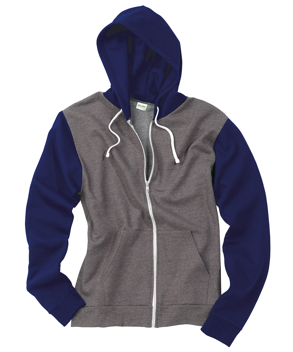 Hoodies - Retro Zoodie Charcoal Grey Oxford Navy