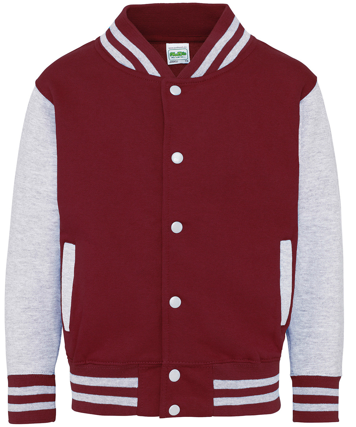 Sweatshirts - Sportig Barnjacka i Amerikansk Stil Burgundy Heather Grey