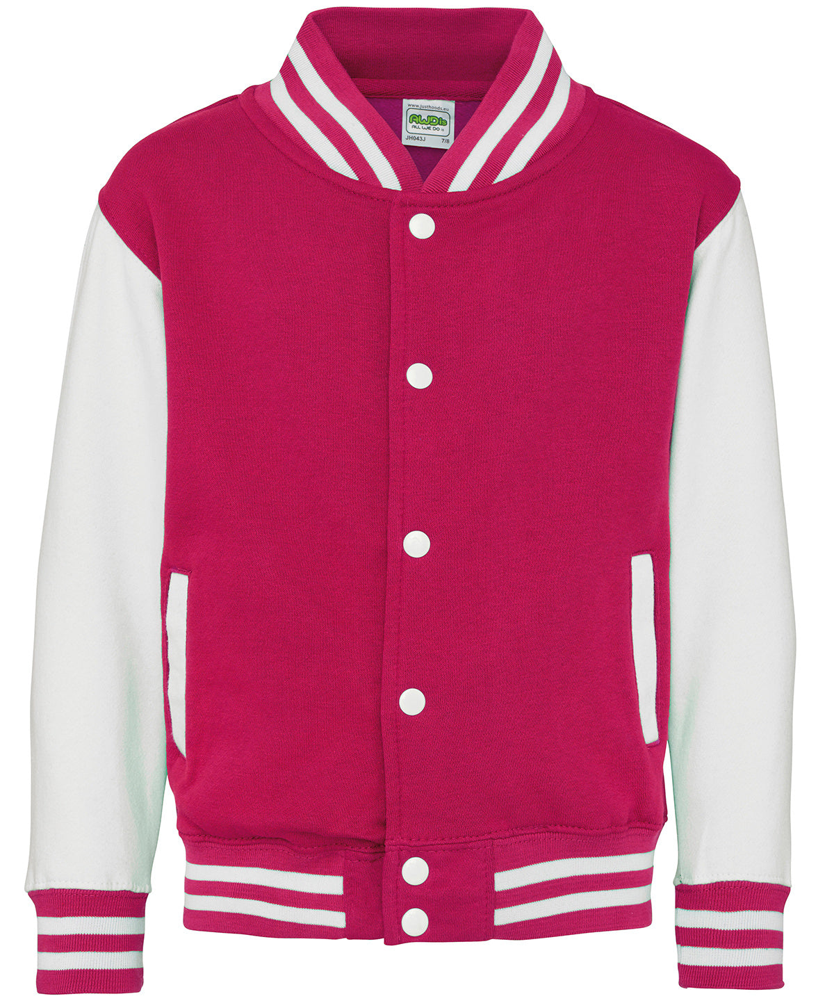 Sweatshirts - Sportig Barnjacka i Amerikansk Stil Hot Pink White