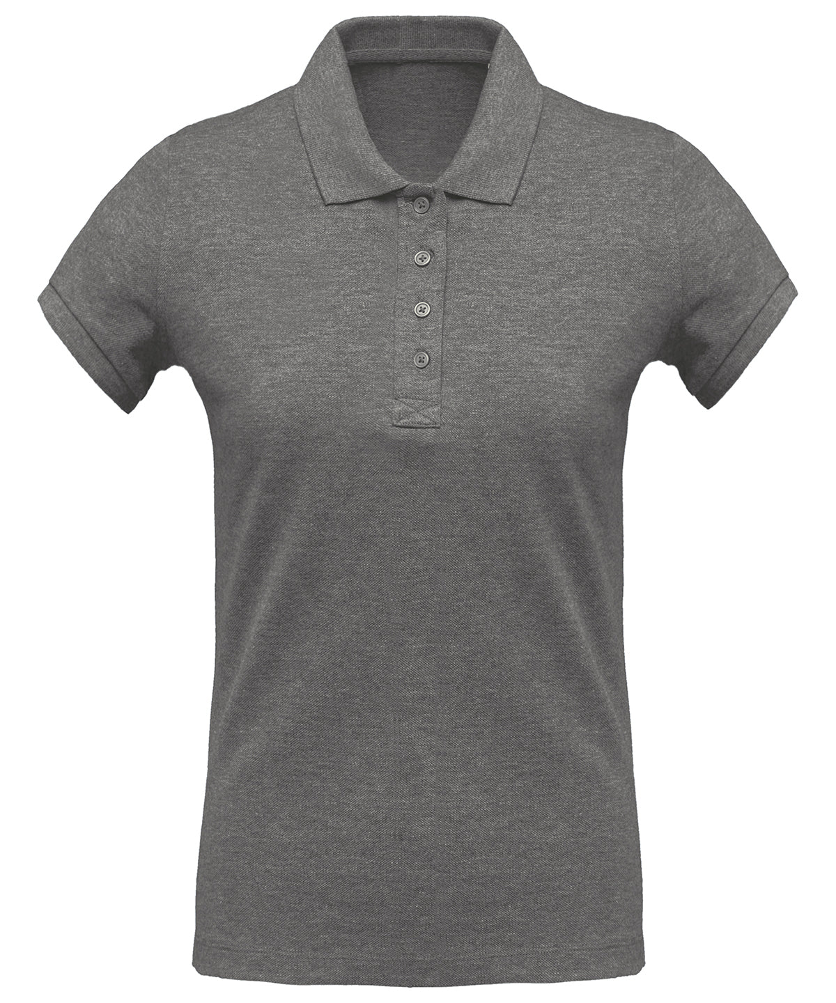 Polos - Ekologisk Pikétröja med Kort Ärm för Damer Grey Heather