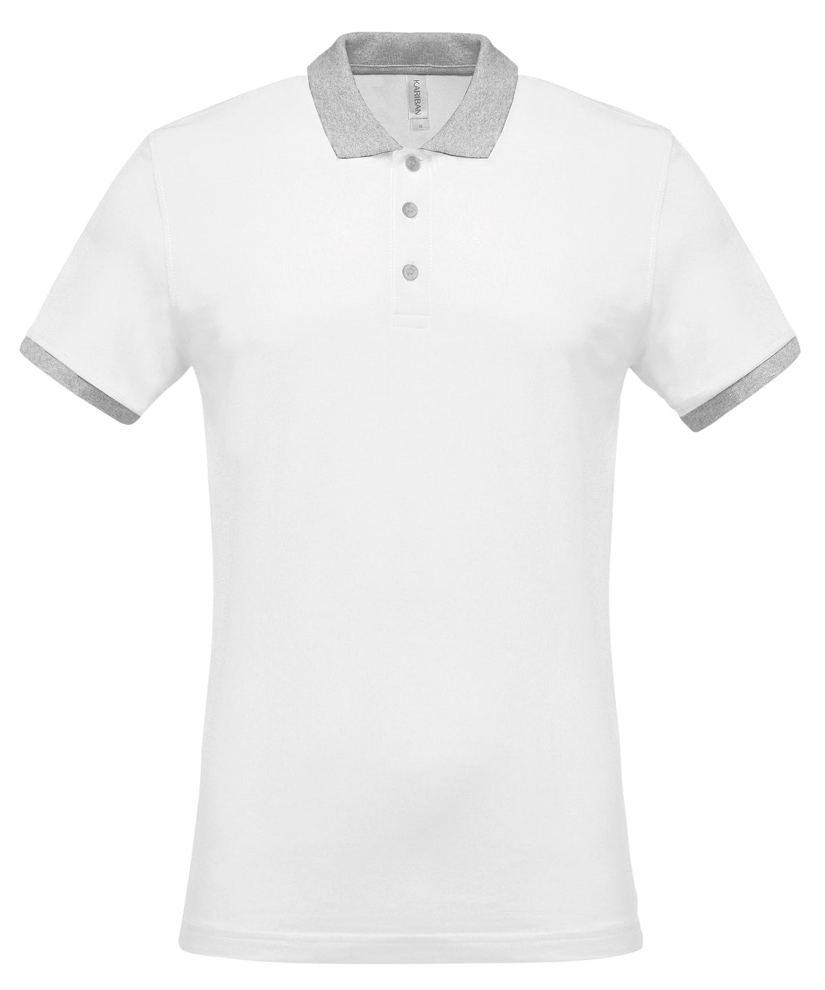 Polos - Stilren och Bekväm Tvåfärgad Pikétröja för Herrar White Oxford Grey