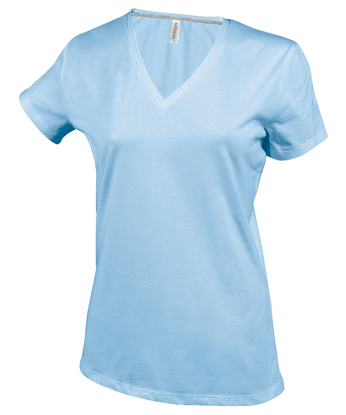 T-Shirts - Dam T-shirt med V-ringning och Kort Ärm Sky Blue