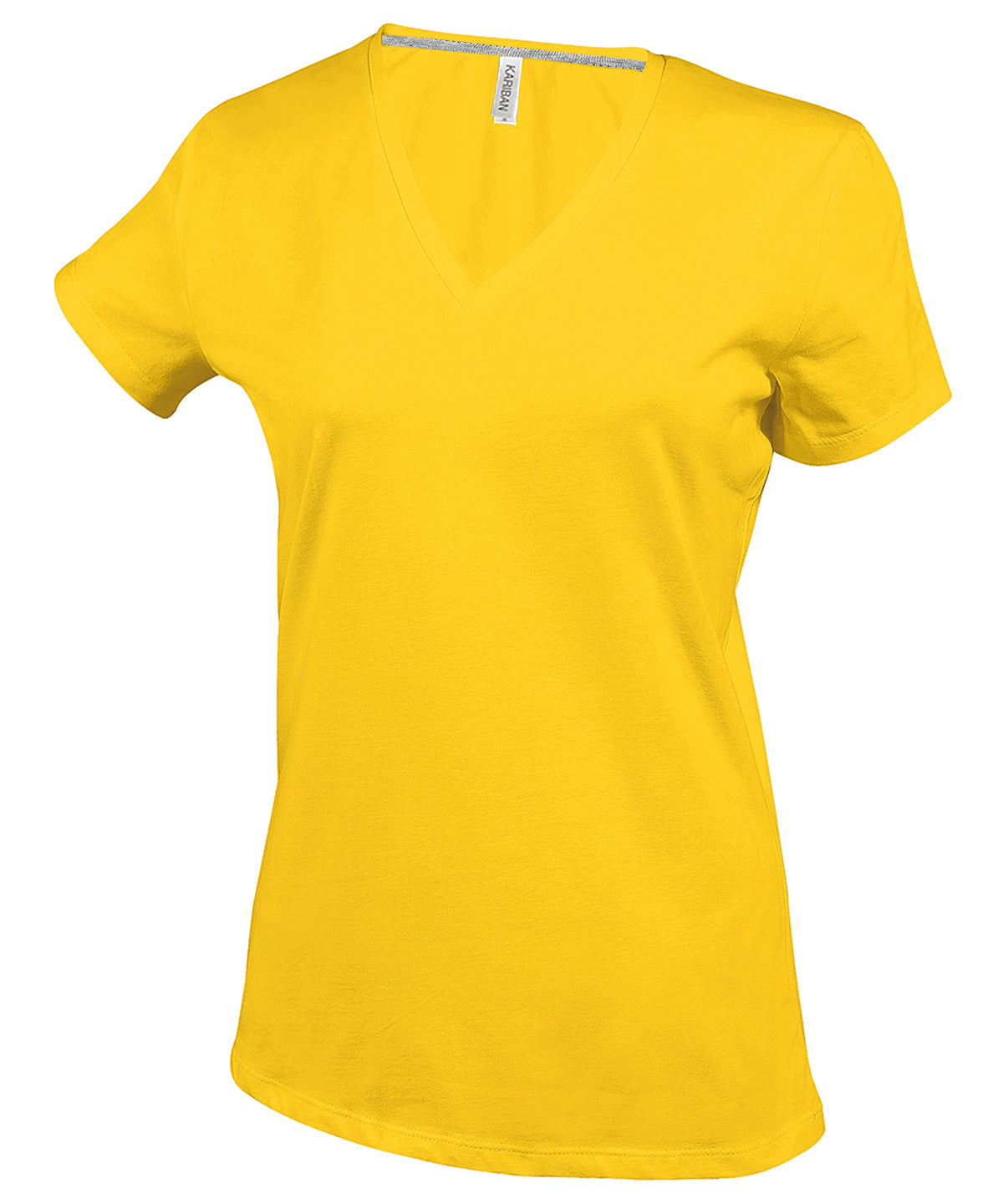 T-Shirts - Dam T-shirt med V-ringning och Kort Ärm Yellow