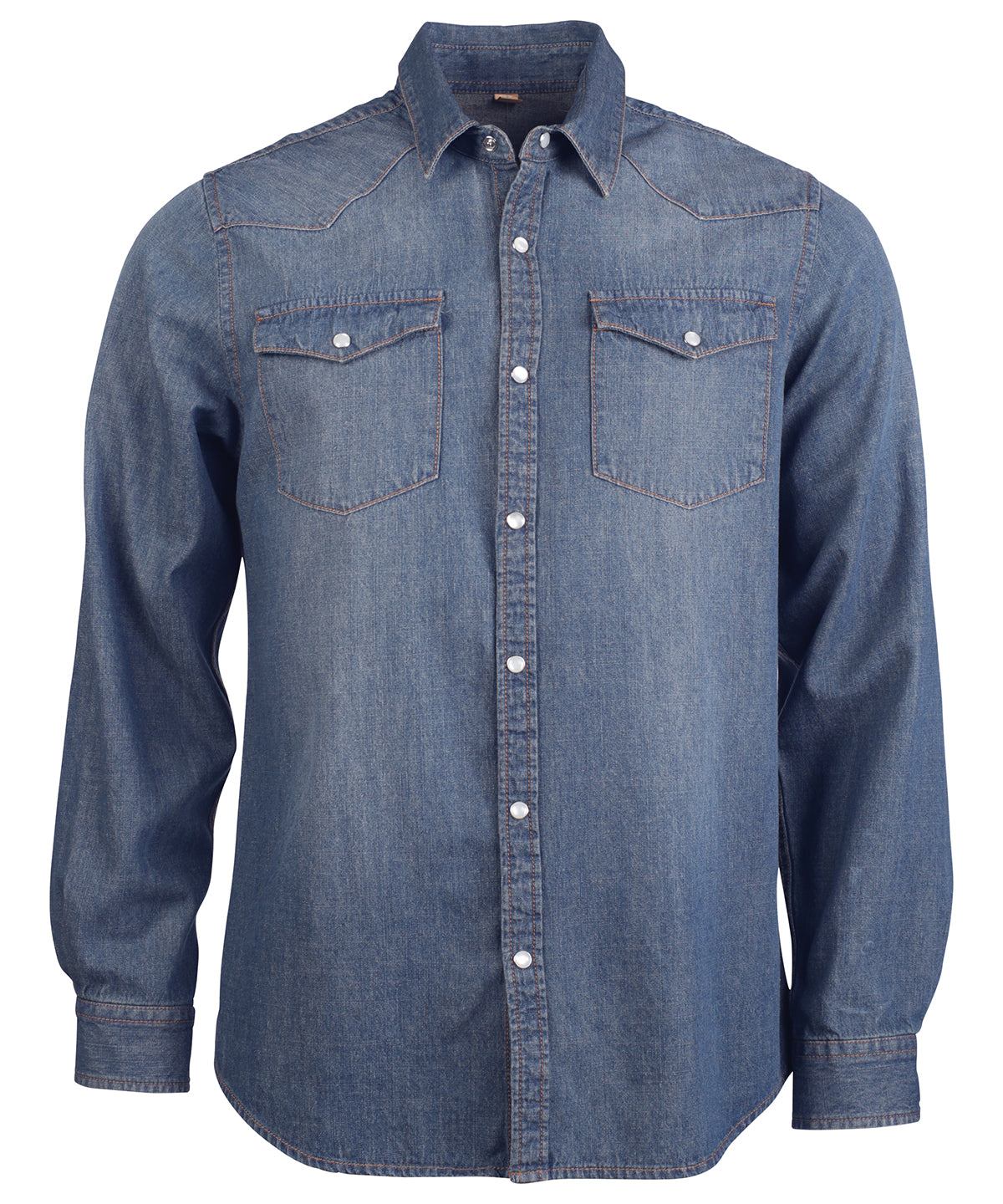 Shirts - Jeansskjorta med lång ärm för män Blue Jean