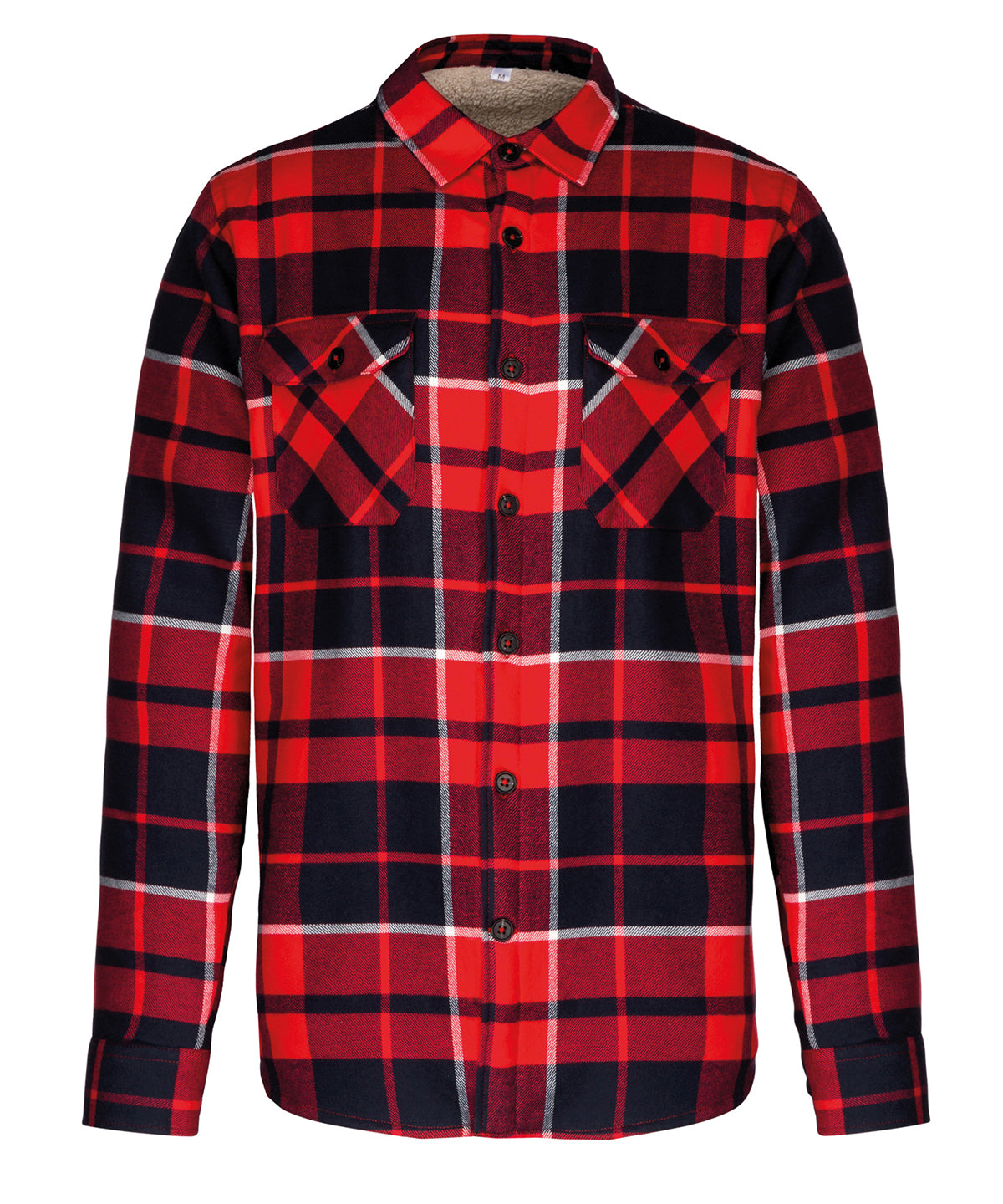 Shirts - Bekväm och Varm Skjortjacka med Sherpa-foder Red Navy