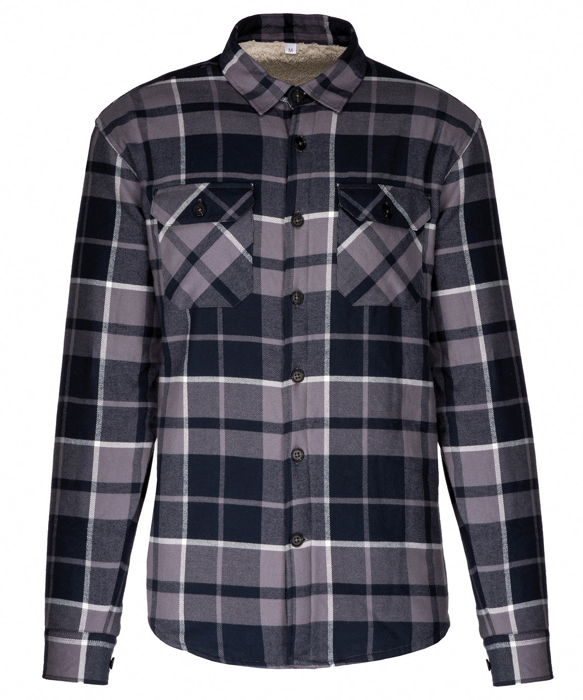 Shirts - Bekväm och Varm Skjortjacka med Sherpa-foder Storm Grey Navy