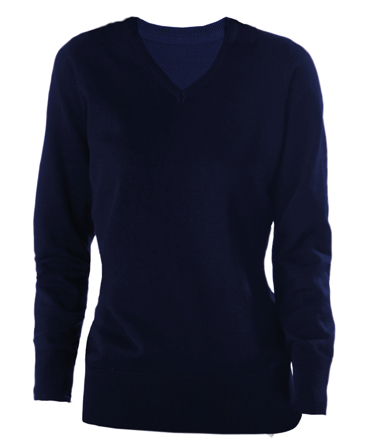 Knitted Jumpers - Elegant Dam V-ringad Tröja Navy