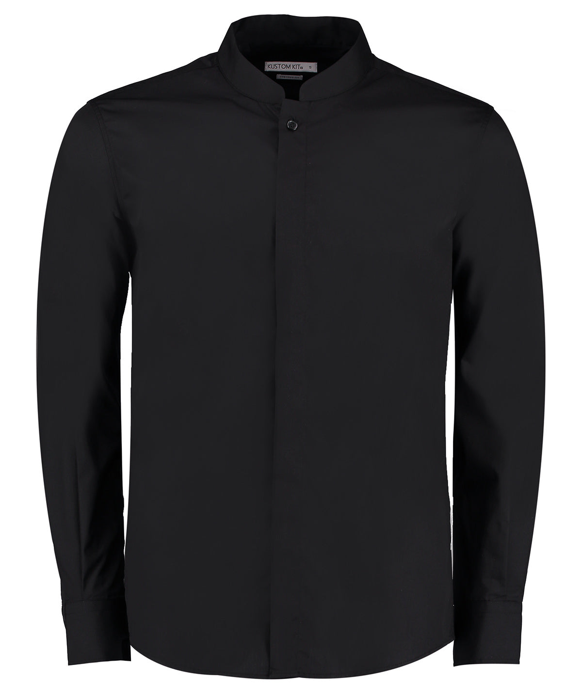 Shirts - Elegant långärmad skjorta med ståkrage för herrar Black