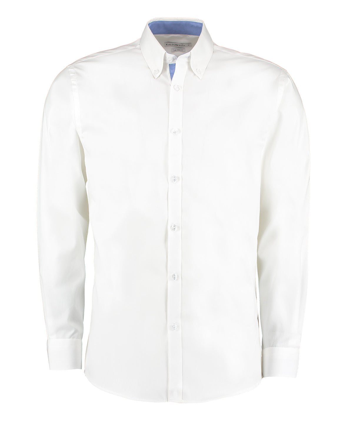 Shirts - Premium Oxfordskjorta med Kontrastdetaljer White Mid Blue