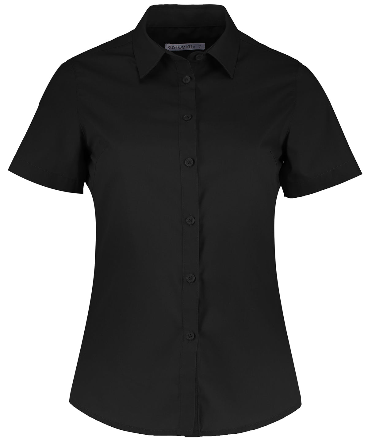 Shirts - Elegant damblus i poplin med kort ärm Black