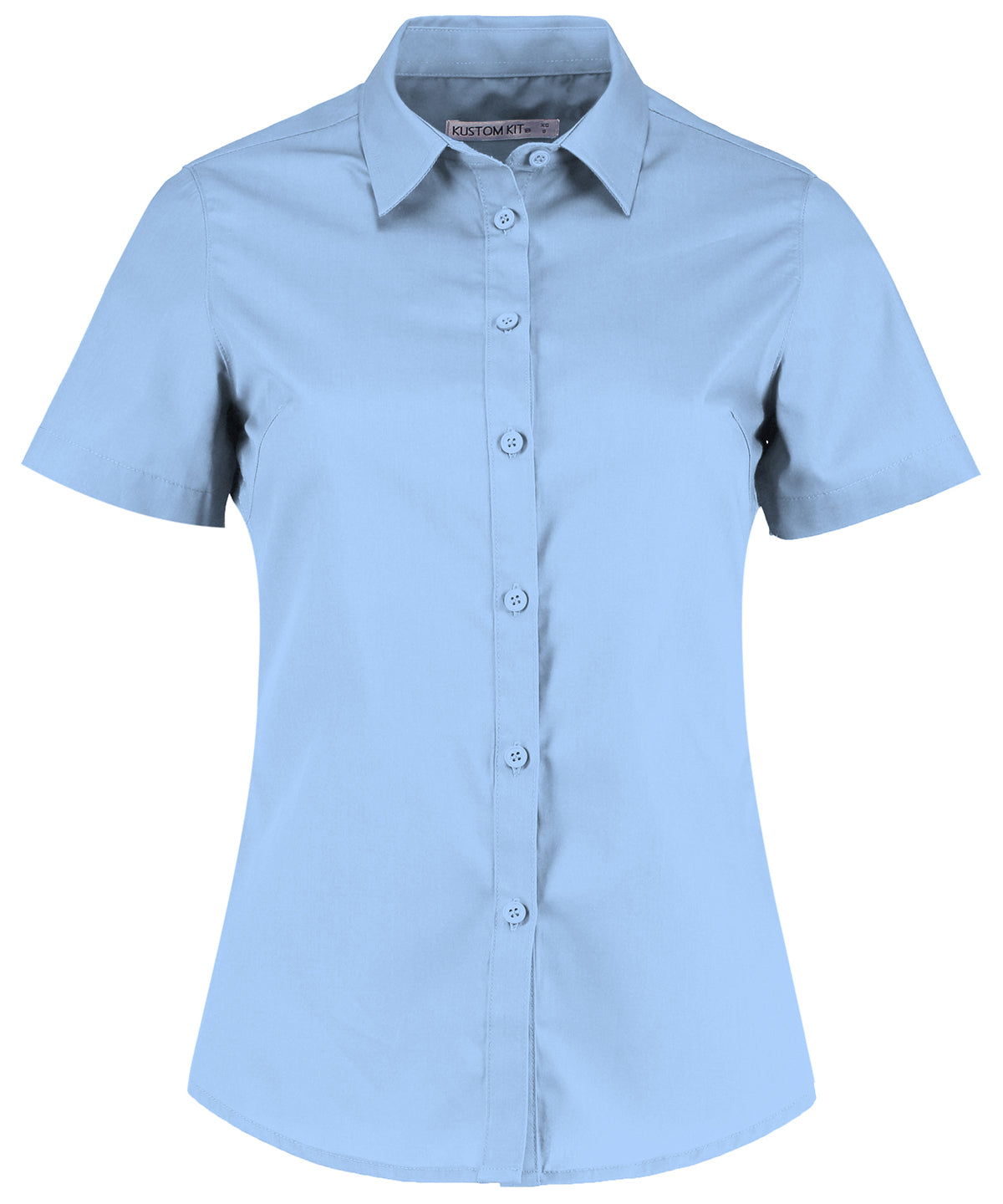 Shirts - Elegant damblus i poplin med kort ärm Light Blue