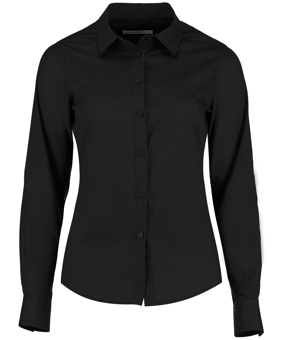 Shirts - Elegant Damblus i Poplin med Långa Ärmar Black