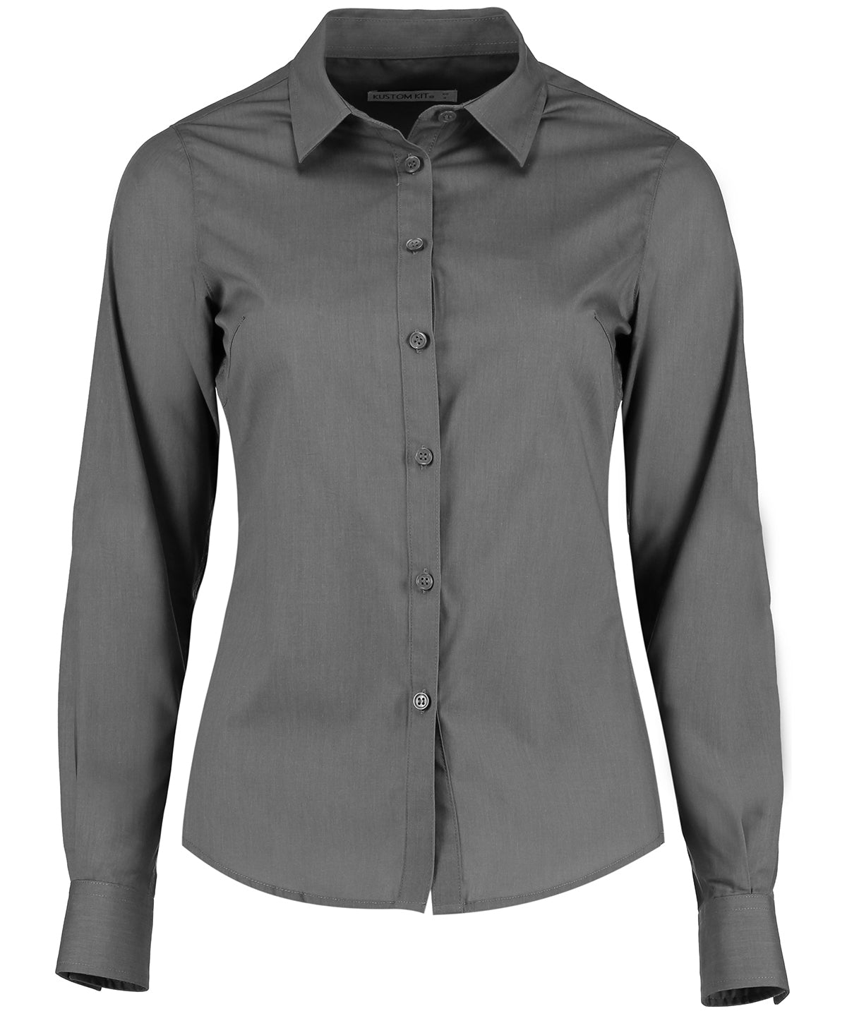 Shirts - Elegant Damblus i Poplin med Långa Ärmar Graphite