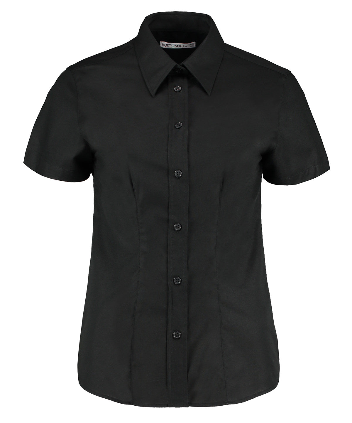 Blouses - Skräddarsydd kortärmad oxfordblus Black