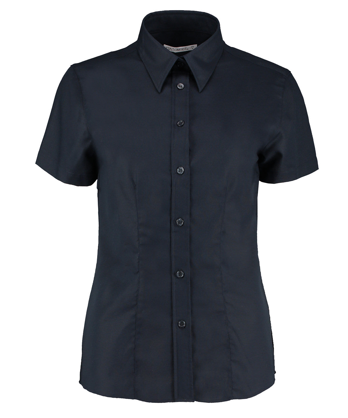 Blouses - Skräddarsydd kortärmad oxfordblus French Navy