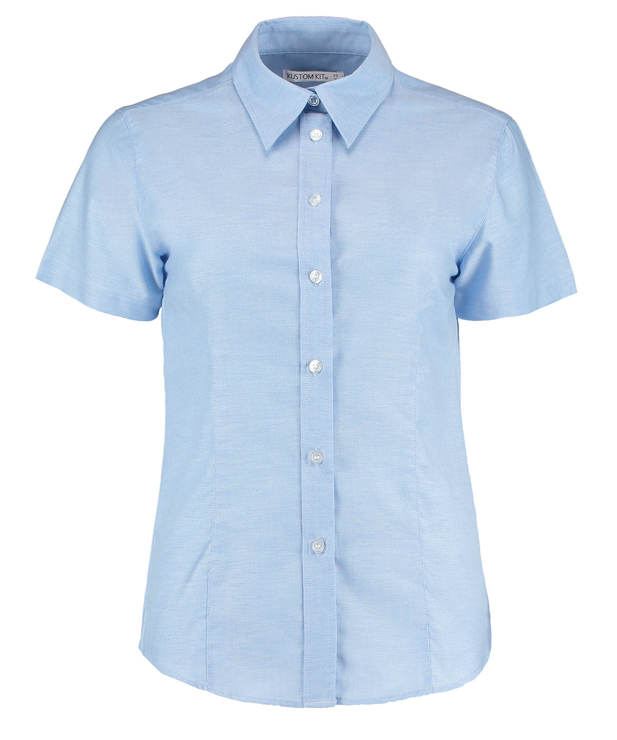 Blouses - Skräddarsydd kortärmad oxfordblus Light Blue