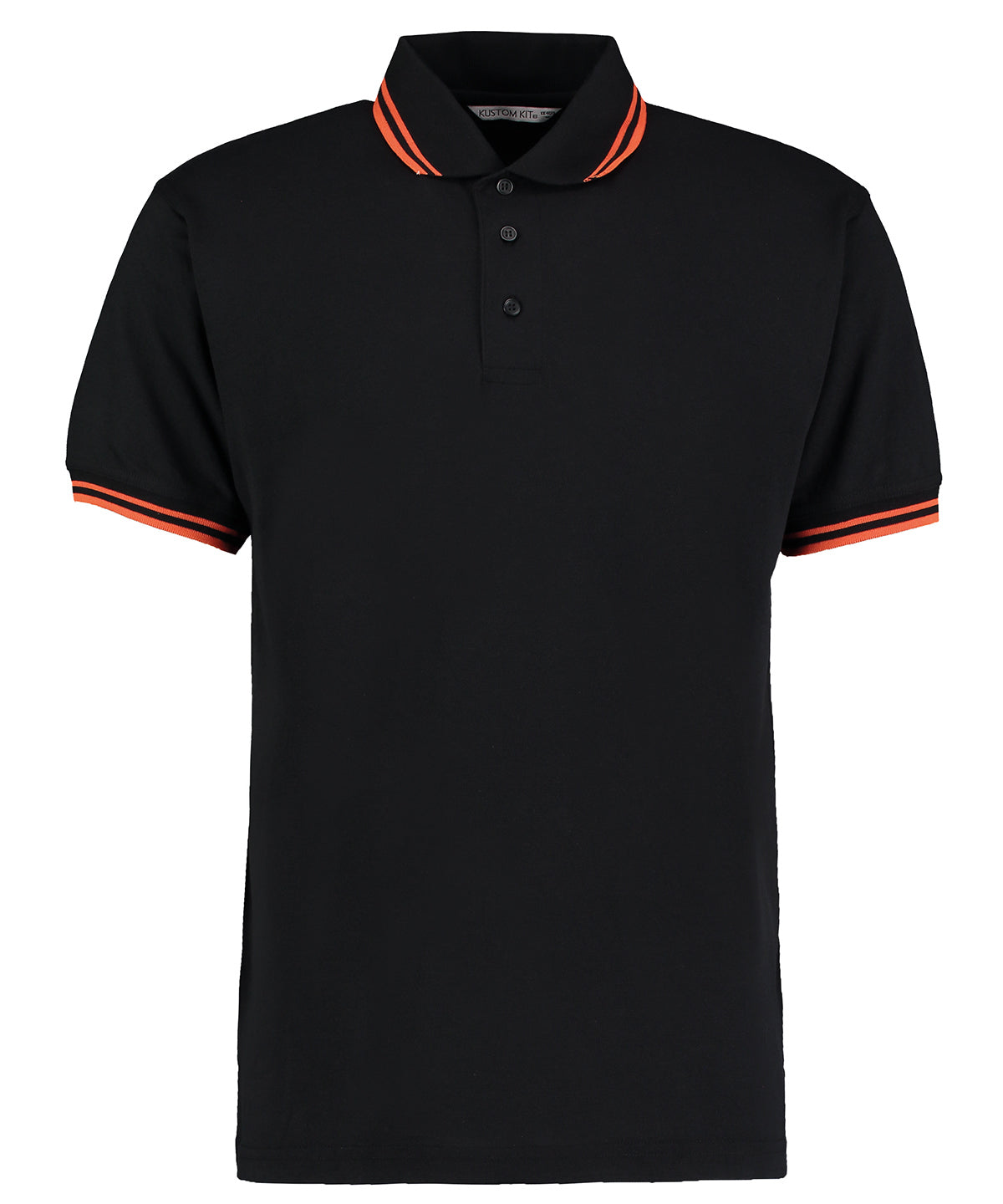 Polos - Klassisk Pikétröja med Kontrastkrage Black Orange