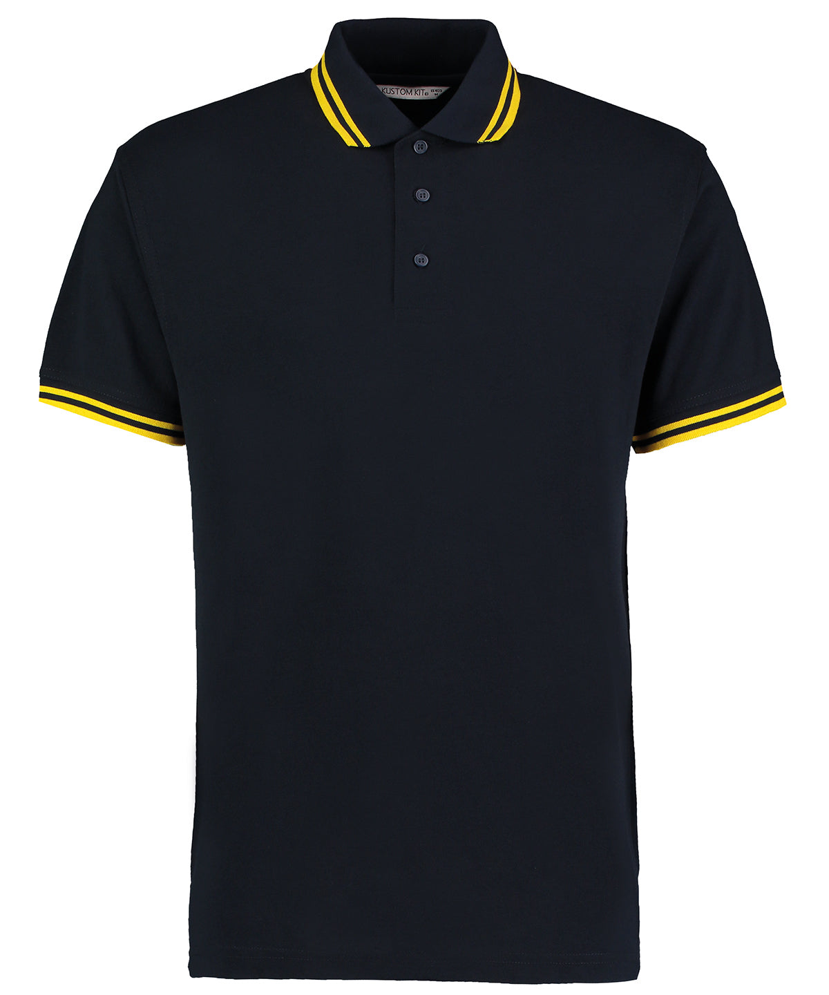 Polos - Klassisk Pikétröja med Kontrastkrage Navy Yellow