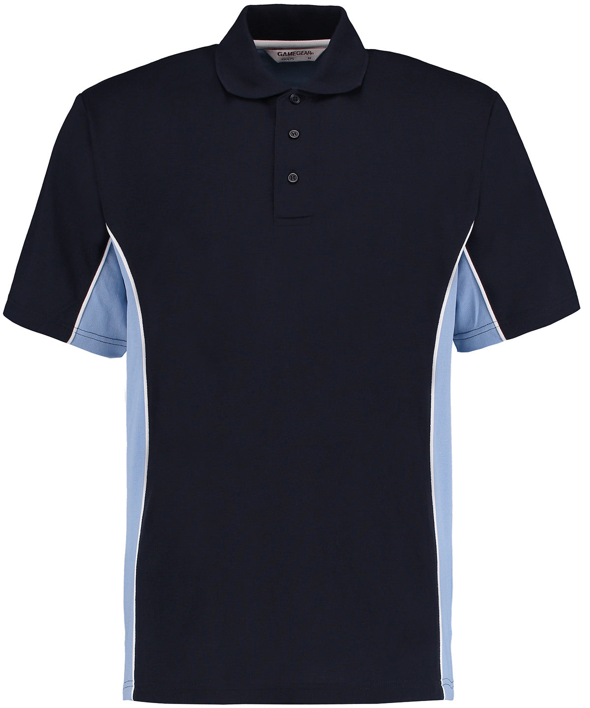 Polos - Klassisk Track-Piké för Herrar Navy Light Blue White