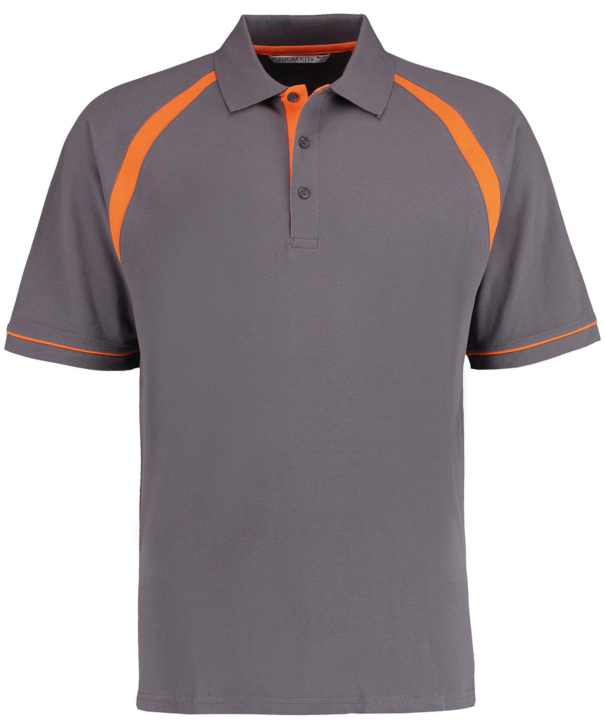 Polos - Klassisk Sportig Polo för Herrar Charcoal Orange