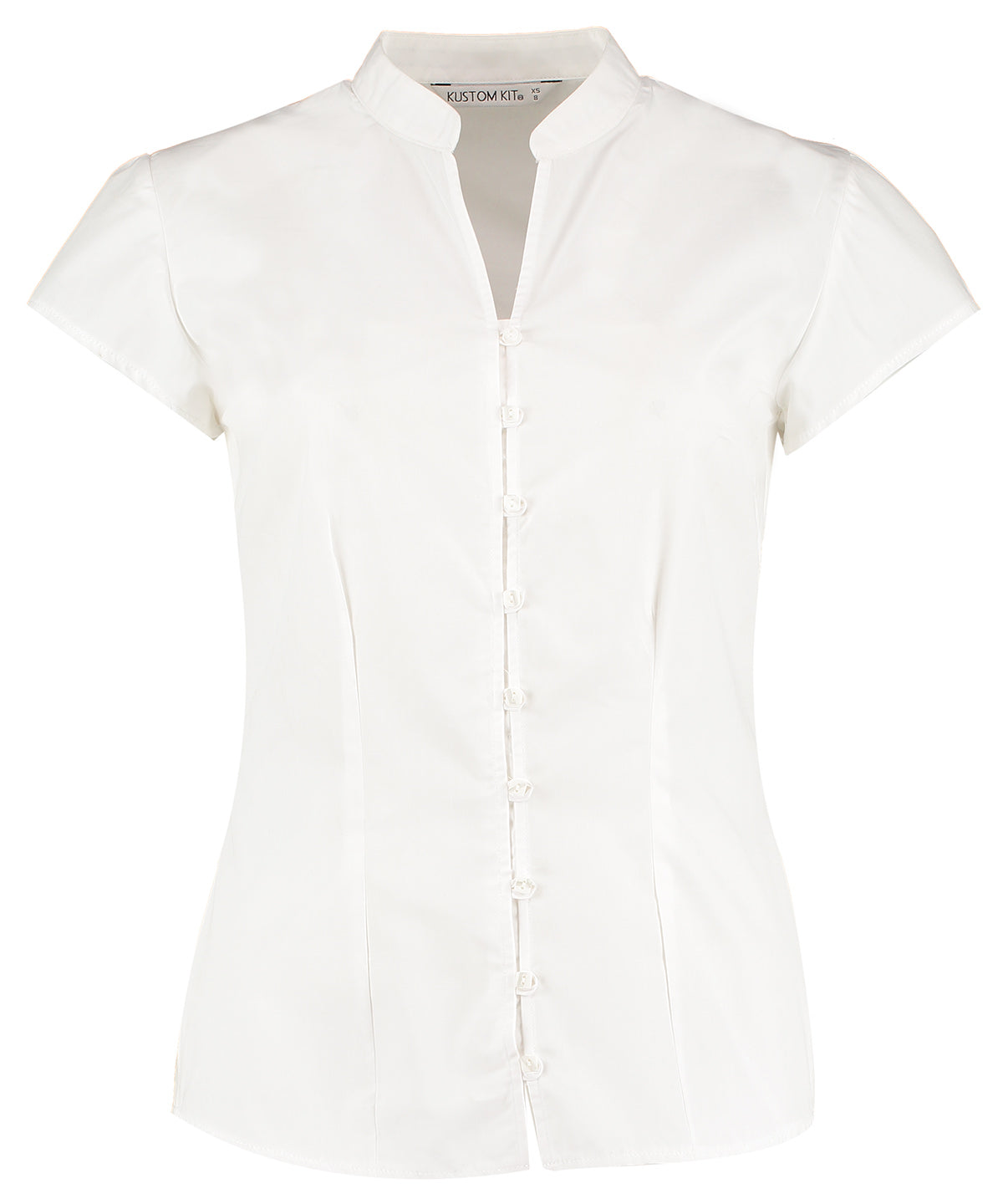 Blouses - Kontorsblus med mandarin-krage White