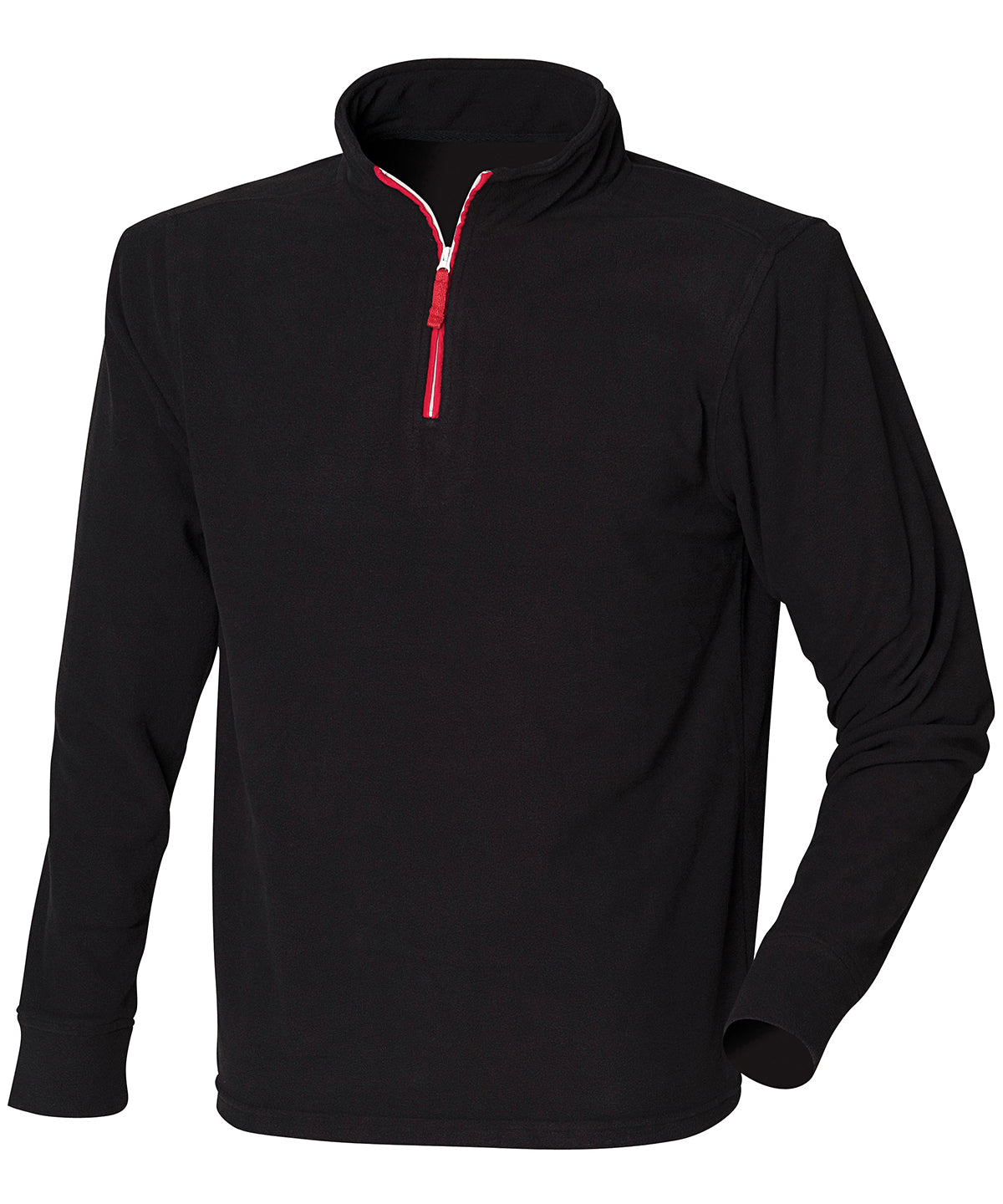 Fleece - Fleece med 1/4 dragkedja Black Red White