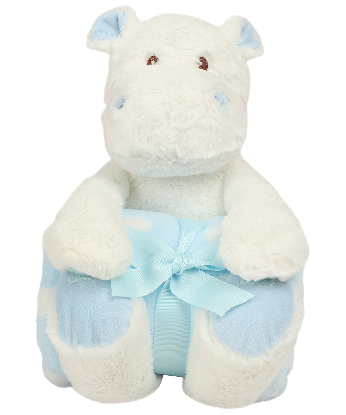 Soft Toys - Mjuk Flodhäst med Filt White Blue One size