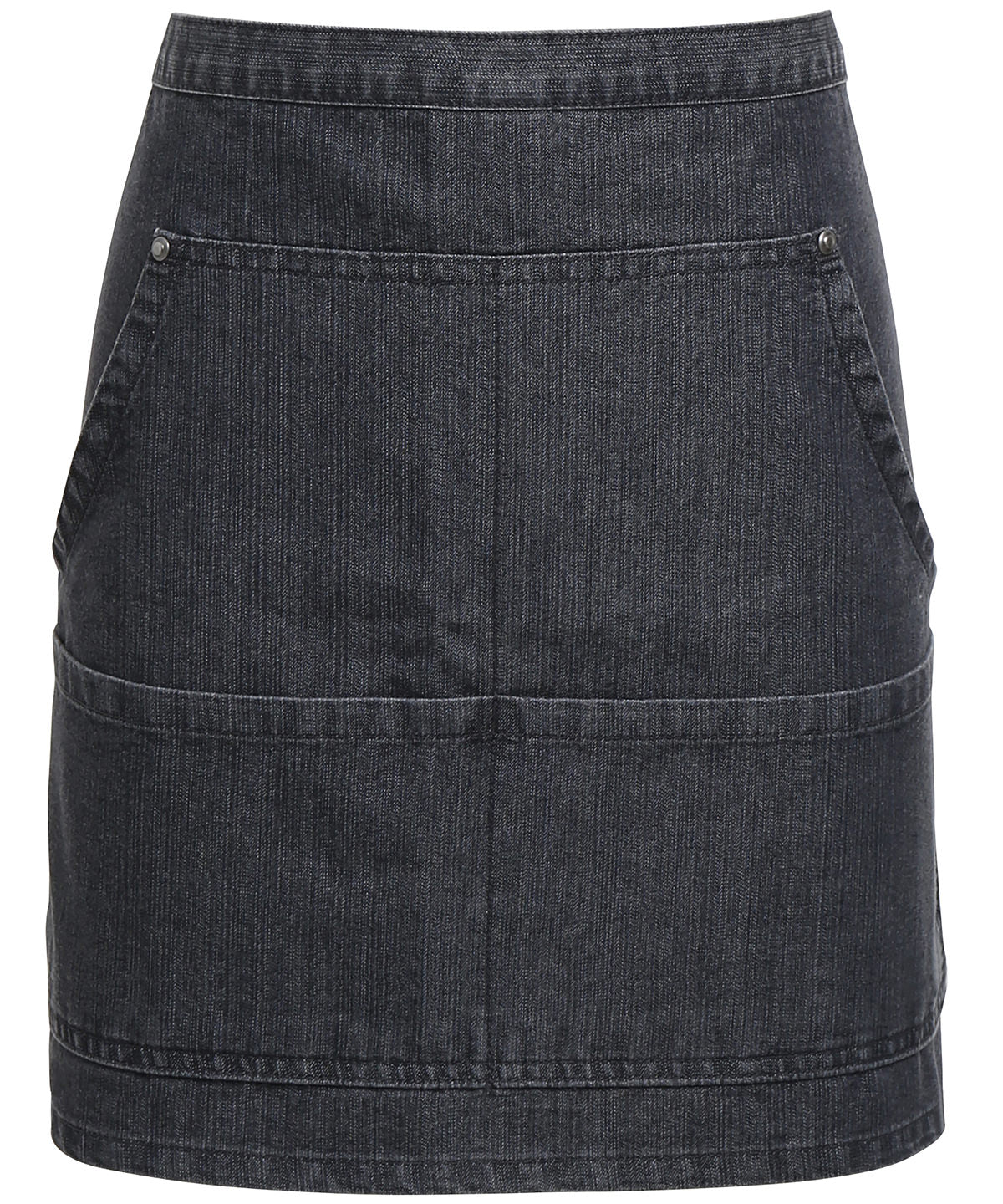 Aprons - Jeansstickat Midjeförkläde Black Denim One size