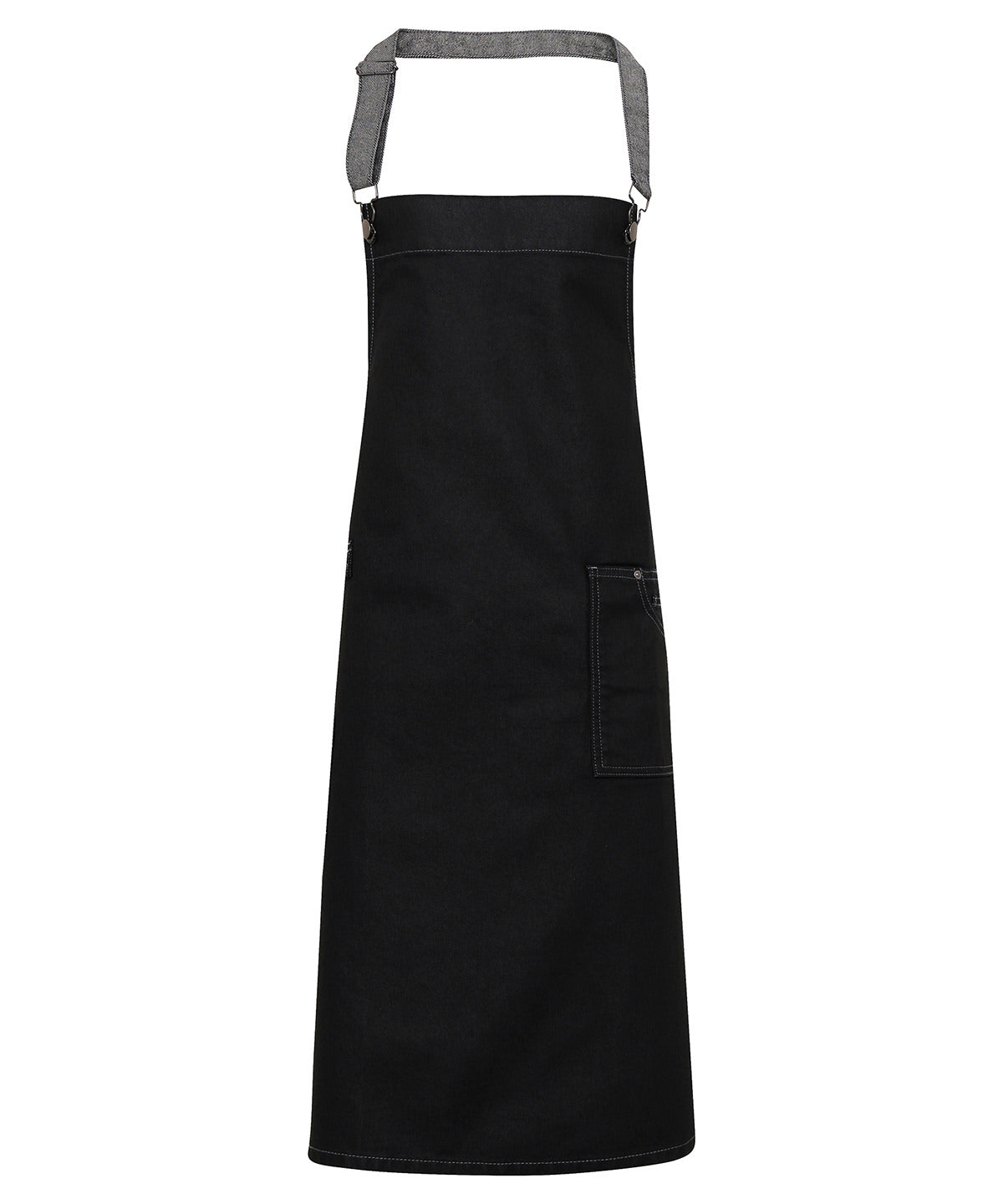 Aprons - Stiligt Denim Bib Förkläde för Moderna Restauranger Black Denim One size