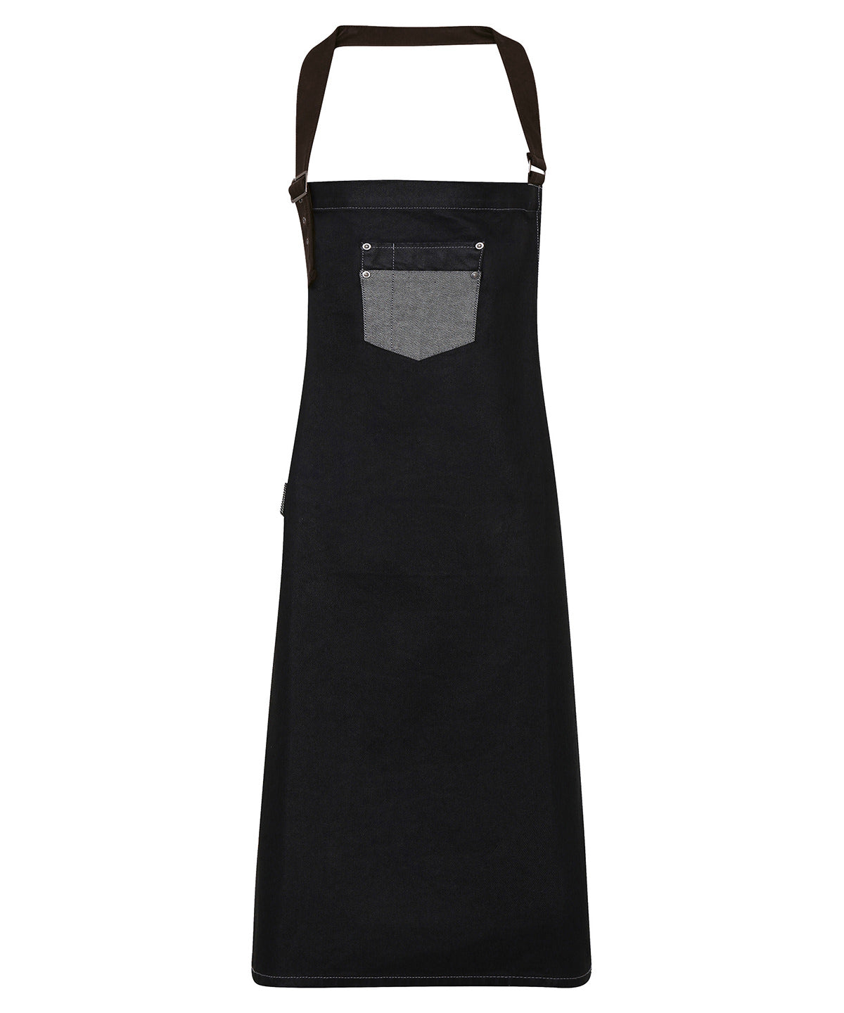 Aprons - Vokstjejer Denim Bib Förkläde med Faux Läder Black Denim One size