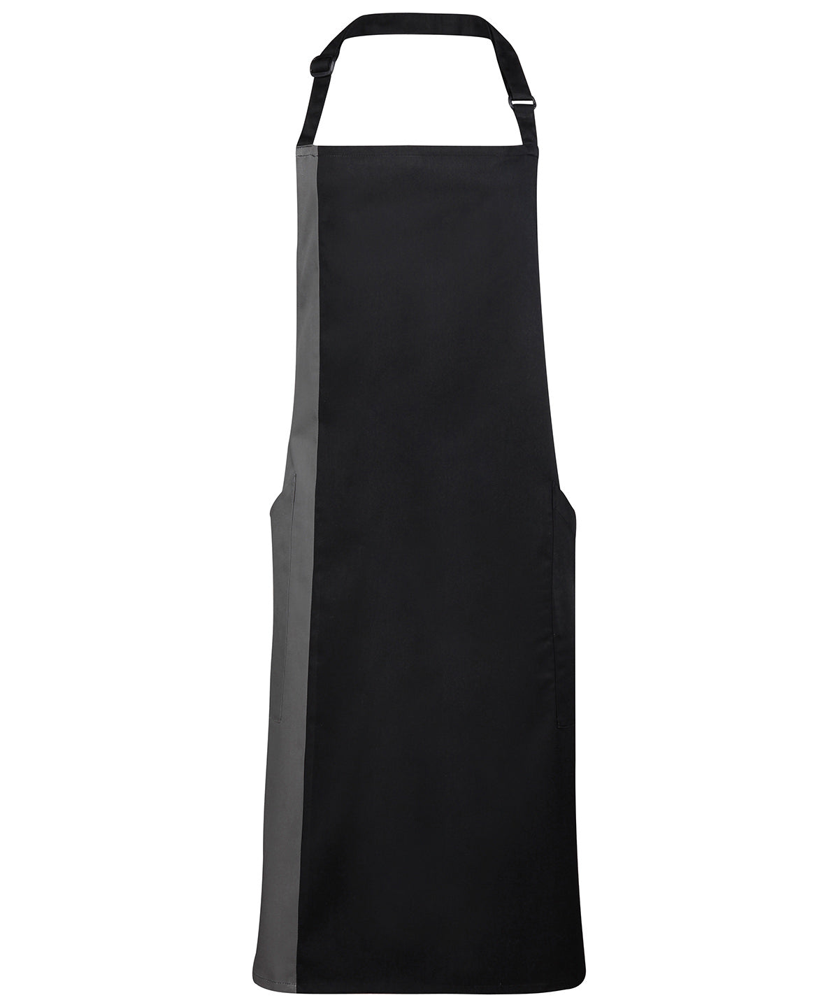 Aprons - Klassiskt Bib Förkläde med Kontrastpanel Black Dark Grey One size