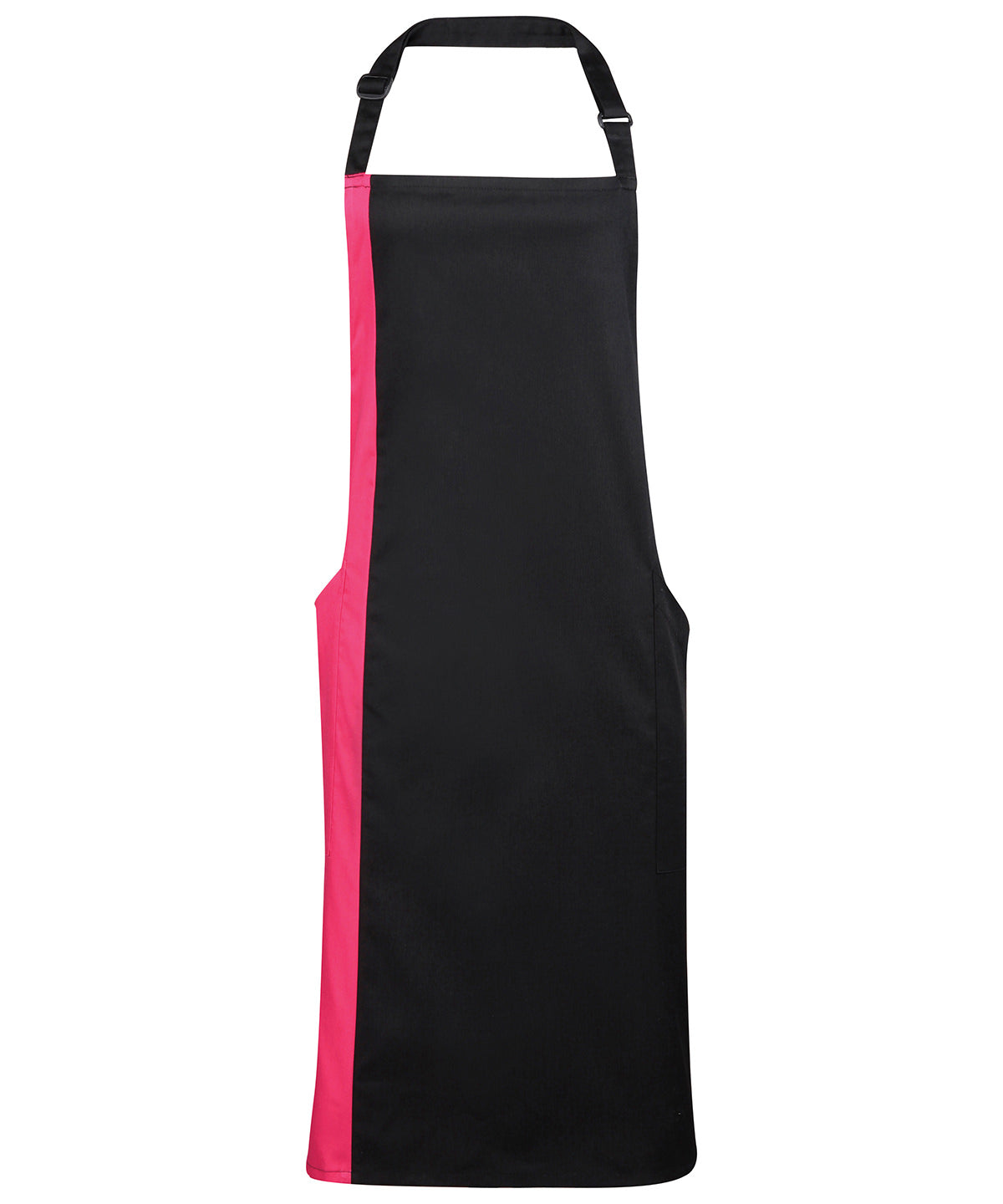 Aprons - Klassiskt Bib Förkläde med Kontrastpanel Black Hot Pink One size