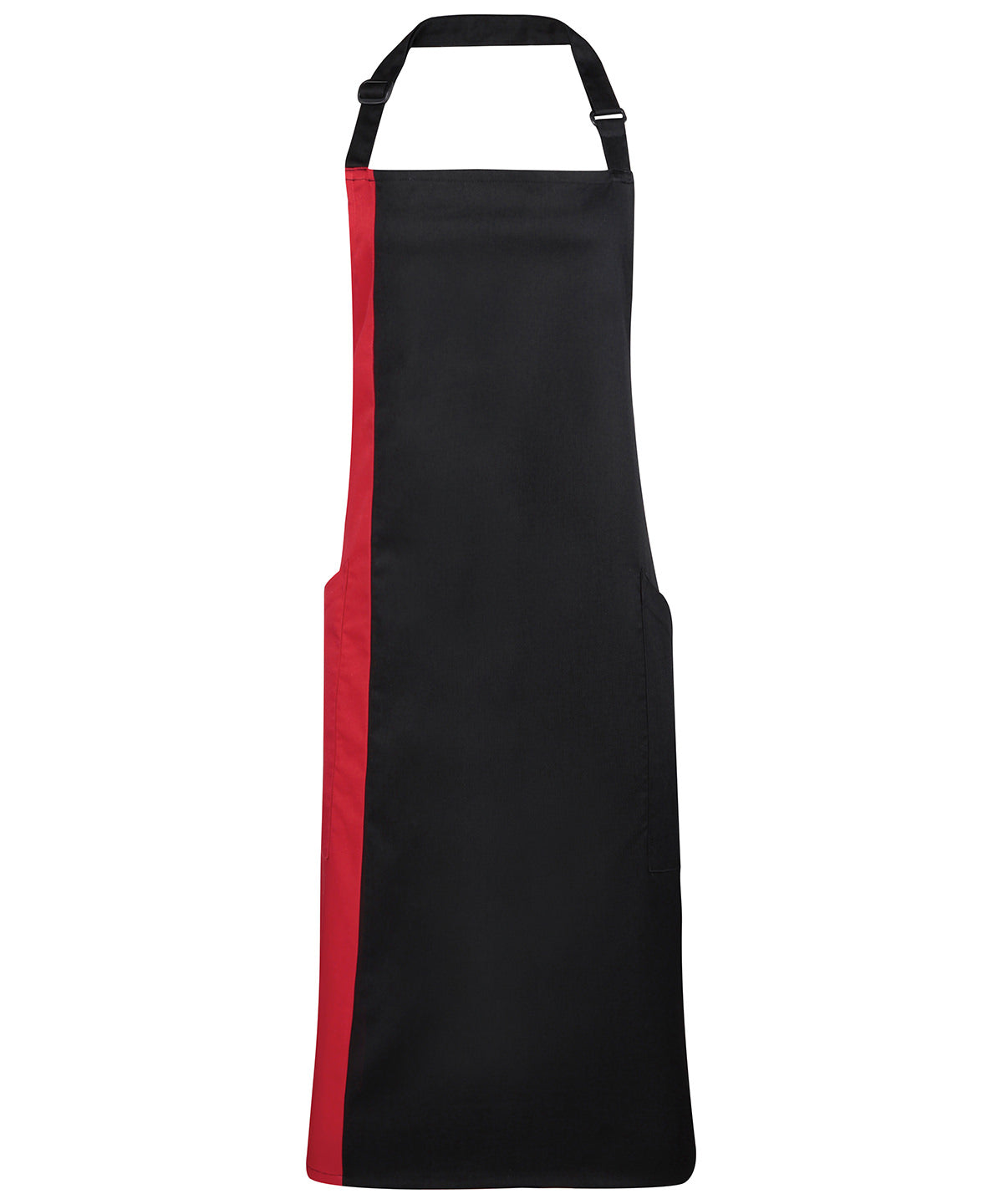 Aprons - Klassiskt Bib Förkläde med Kontrastpanel Black Red One size