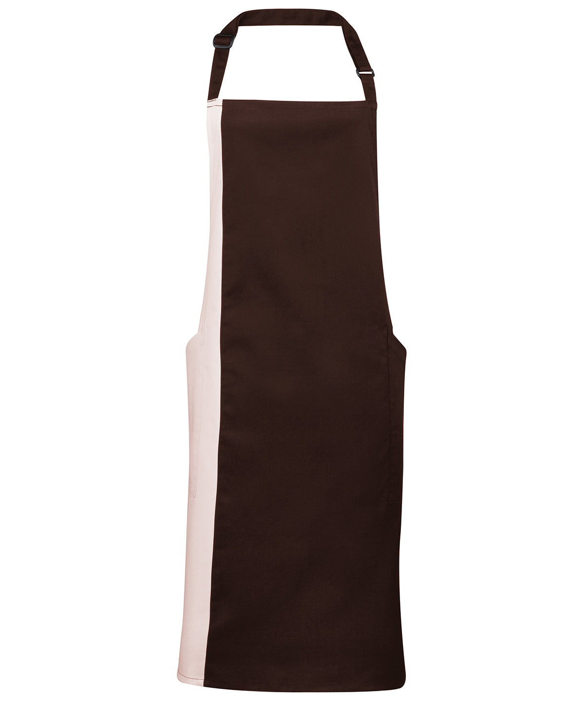 Aprons - Klassiskt Bib Förkläde med Kontrastpanel Brown Natural One size