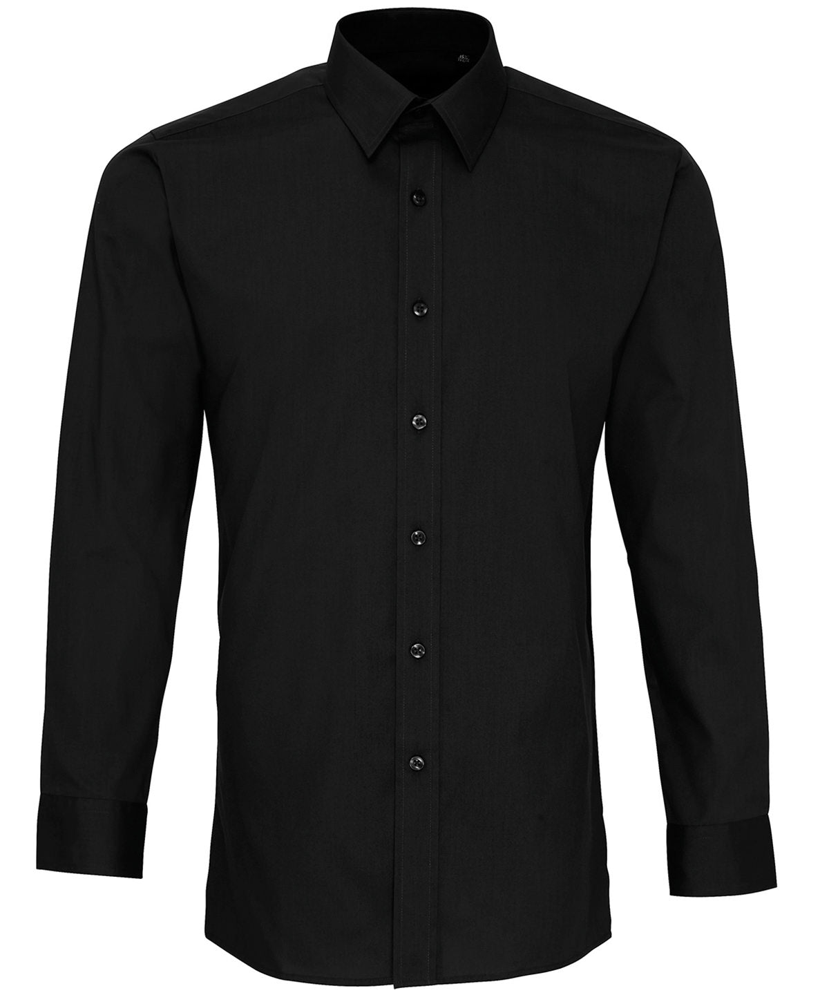 Shirts - Elegant Poplinskjorta med Lång Ärm för Herrar Black