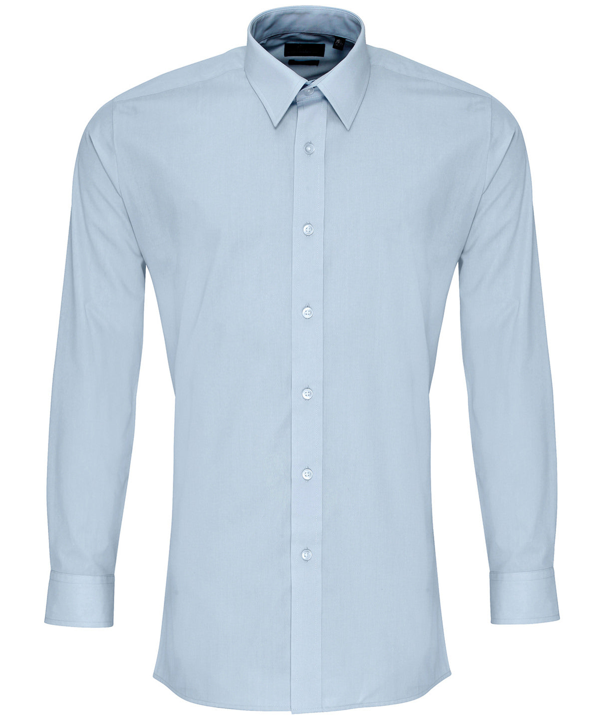 Shirts - Elegant Poplinskjorta med Lång Ärm för Herrar Light Blue