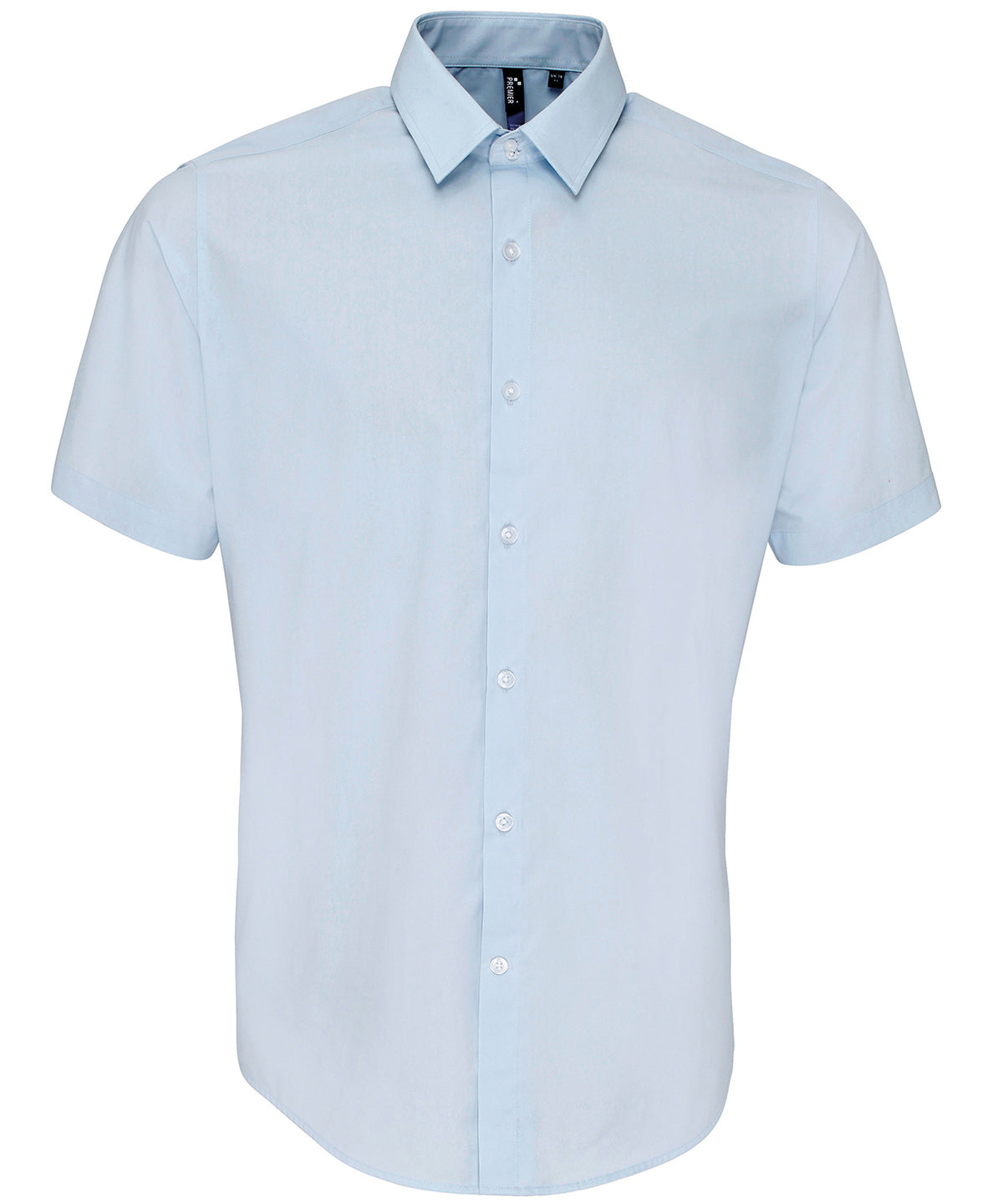 Shirts - Kortärmad Poplinskjorta för Herrar Light Blue