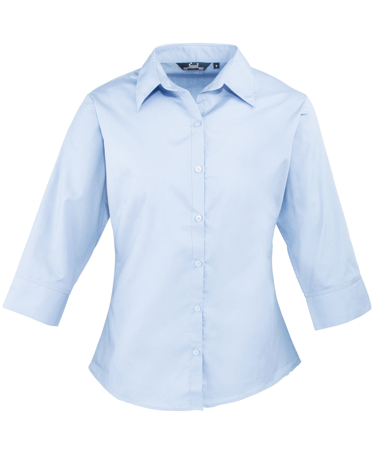 Blouses - Elegant damblus med trekvartsärm Light Blue